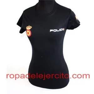 Camiseta policia nacional mujer "negra" "Talla L"