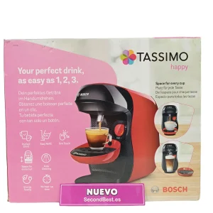BOSCH máquina multibebida TASSIMO HAPPY – TAS1003 – OneTouch – INTELLIBREW – negro/rojo