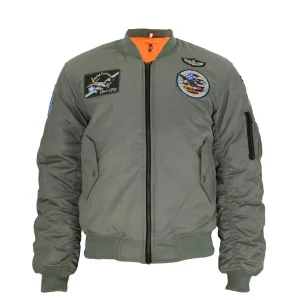 Cazadora bomber verde Con Parches