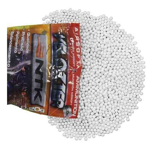 Balines Plásticos Airsoft Bbs 6mm Ntk 2000u 0.12g