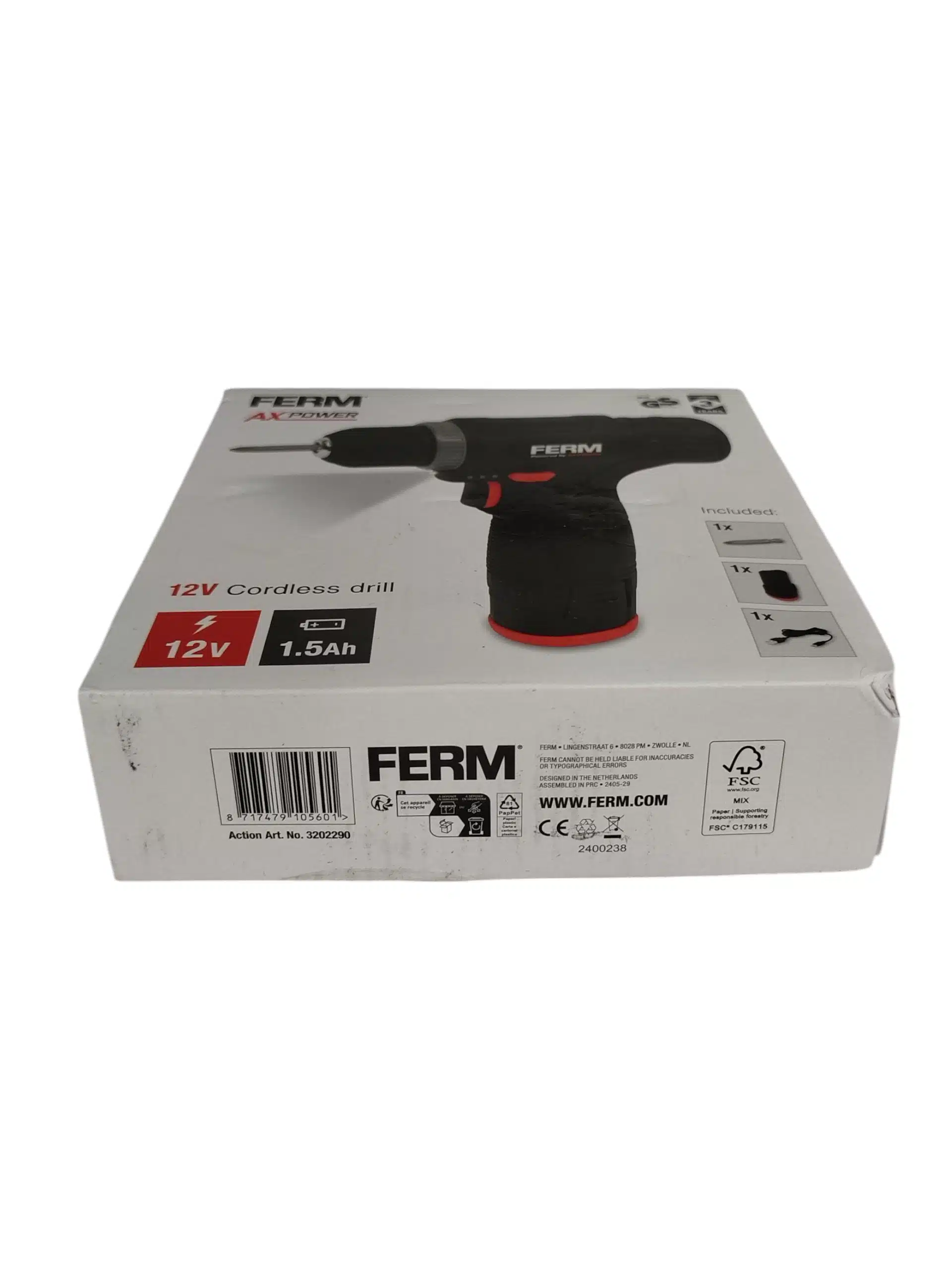 Ferm AX Power 12V Cordless Drill (3202290) Taladro Inalámbrico Negro - Imagen 6