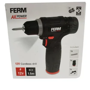 Ferm AX Power 12V Cordless Drill (3202290) Taladro Inalámbrico Negro