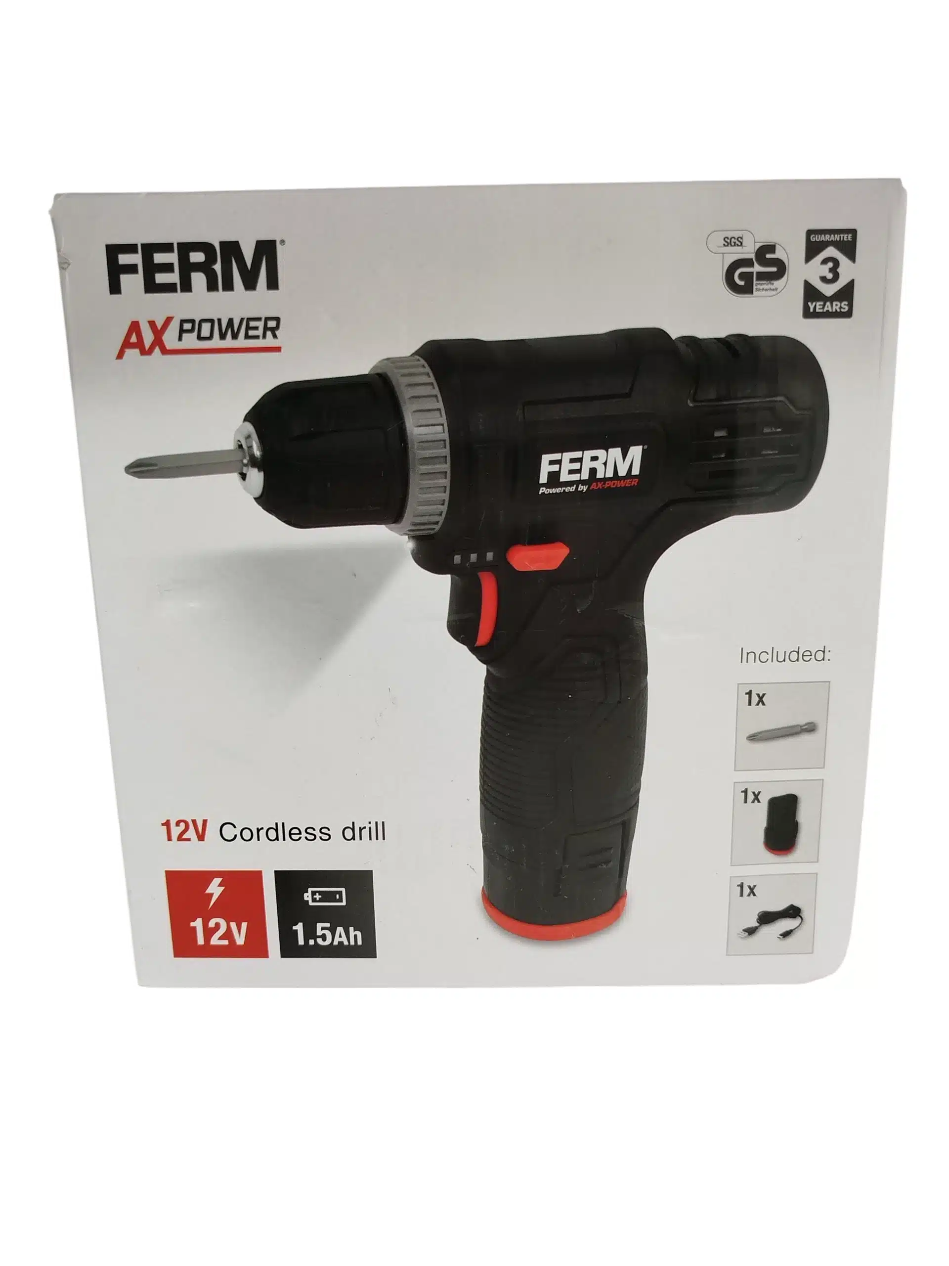 Ferm AX Power 12V Cordless Drill (3202290) Taladro Inalámbrico Negro - Imagen 2