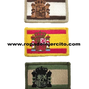 Parche banderita española velcro hombro verde, arida y española