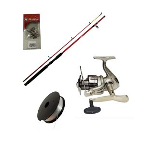 Combo de Pesca Caña 3.30m+Reel Elite Marine+Tanza +Anzuelos