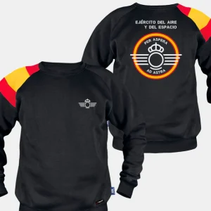 Sudadera Negra Con Bandera "EJERCITO DEL AIRE"